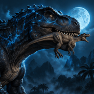 T rex eating a raptor